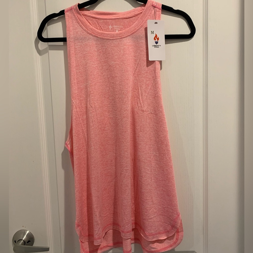 Liberty Pro NWT Women Medium Light Pink Racer Back Tank Top Workout Athletic